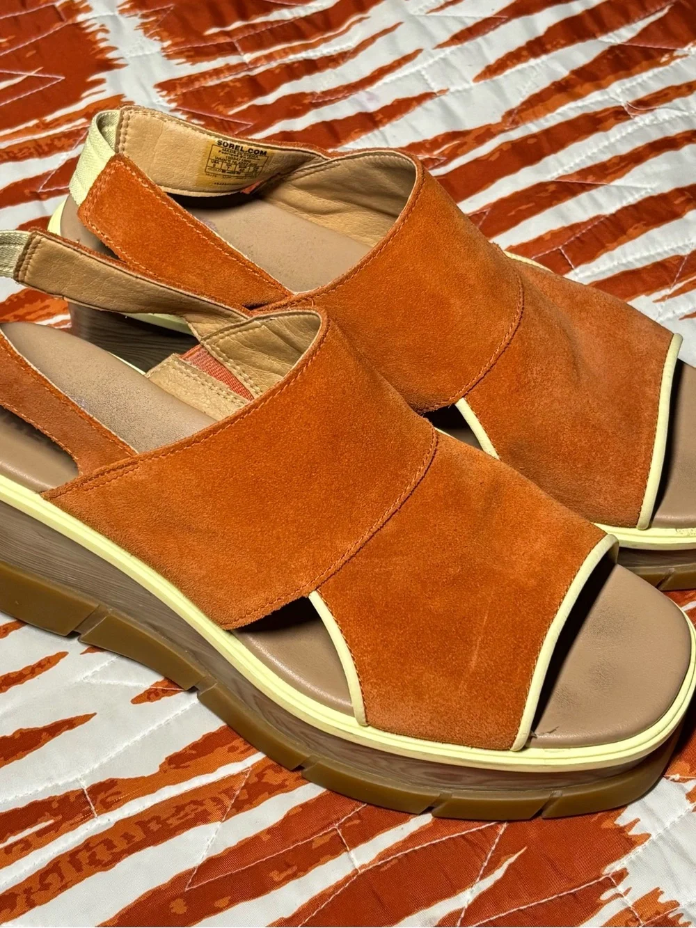 Sorel Women's Rust Orange Suede Slingback Sandals
